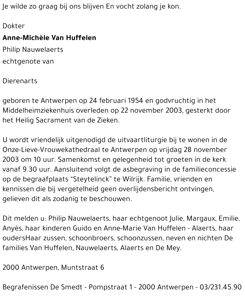 Anne-Michèle Van Huffelen
