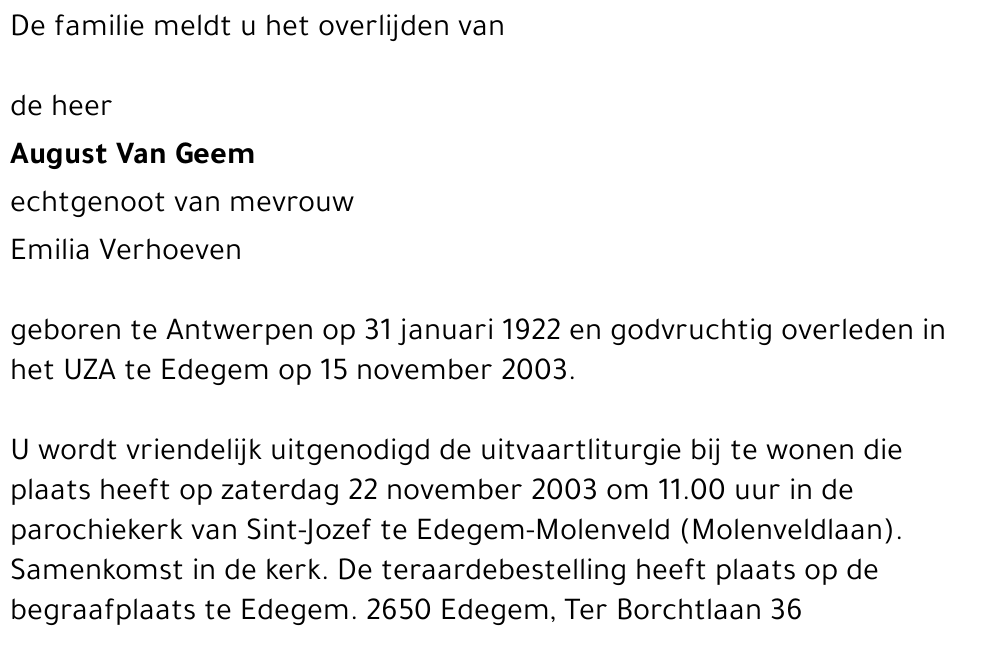 August VAN GEEM