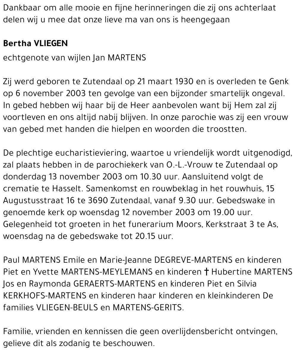 Bertha Vliegen
