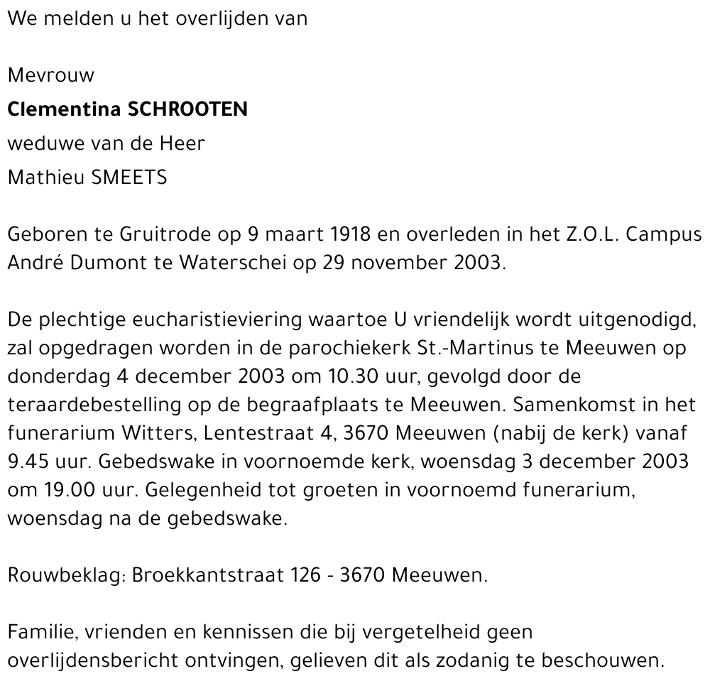 Clementina SCHROOTEN