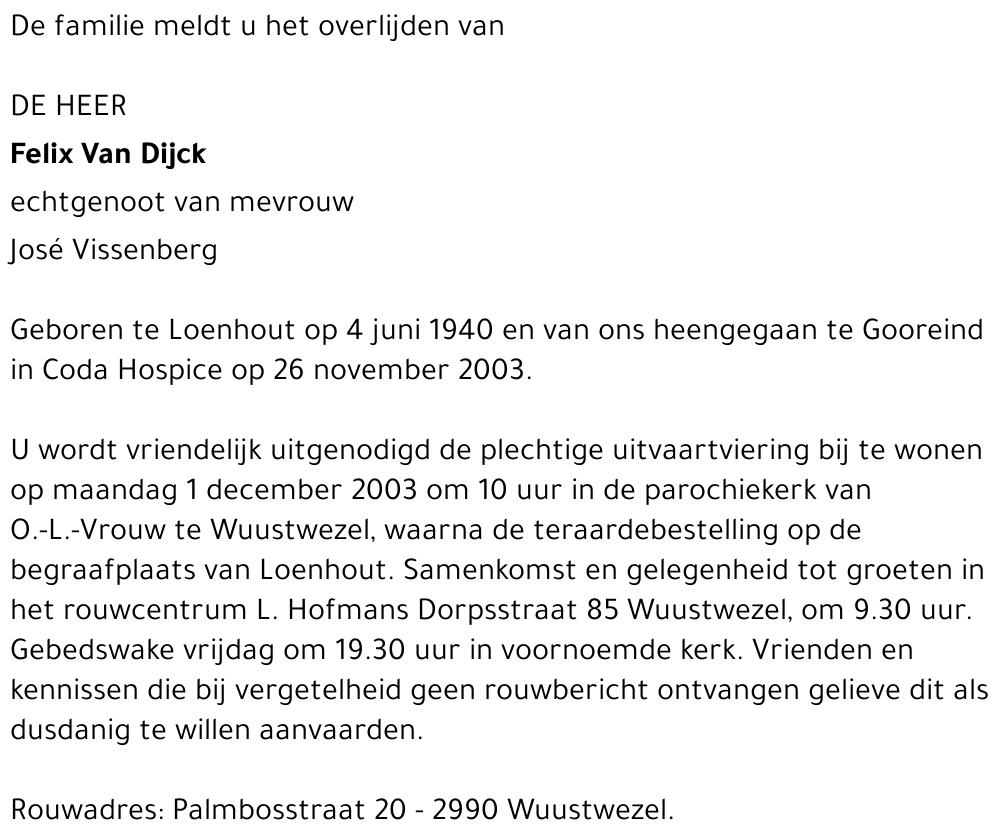 Felix Van Dijck