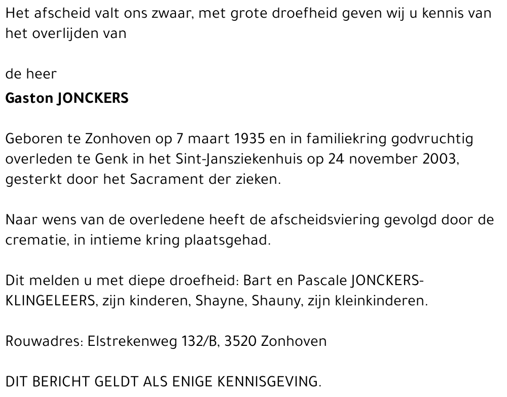 Gaston JONCKERS