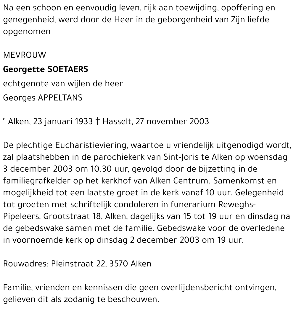 Georgette SOETAERS