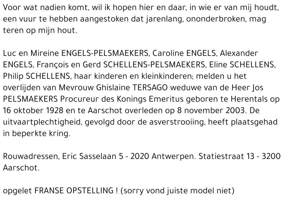 Ghislaine TERSAGO