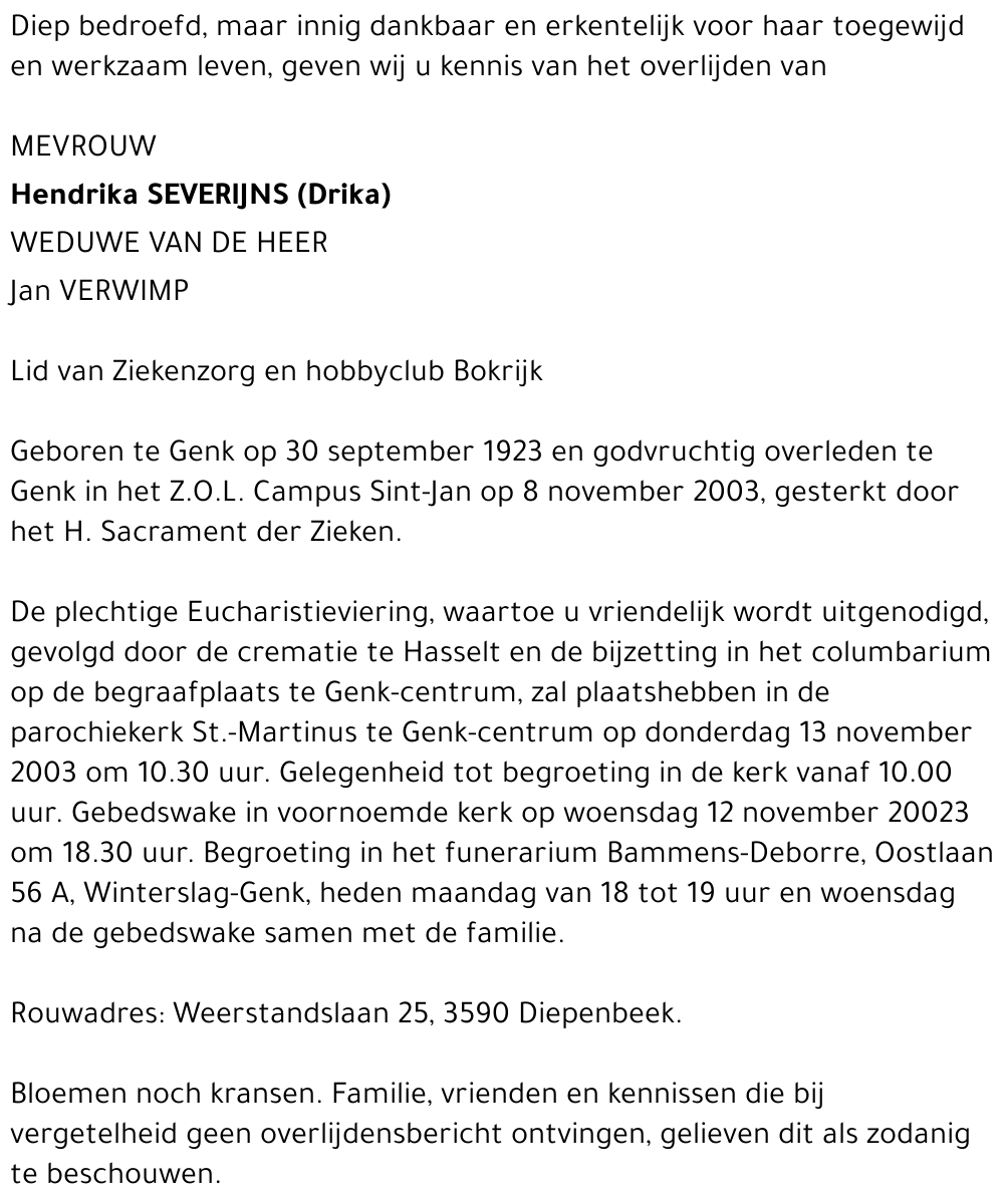 Hendrika Severijns