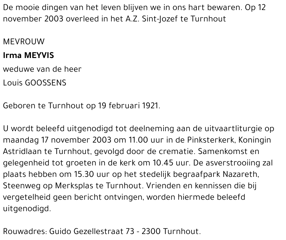 IRMA MEYVIS