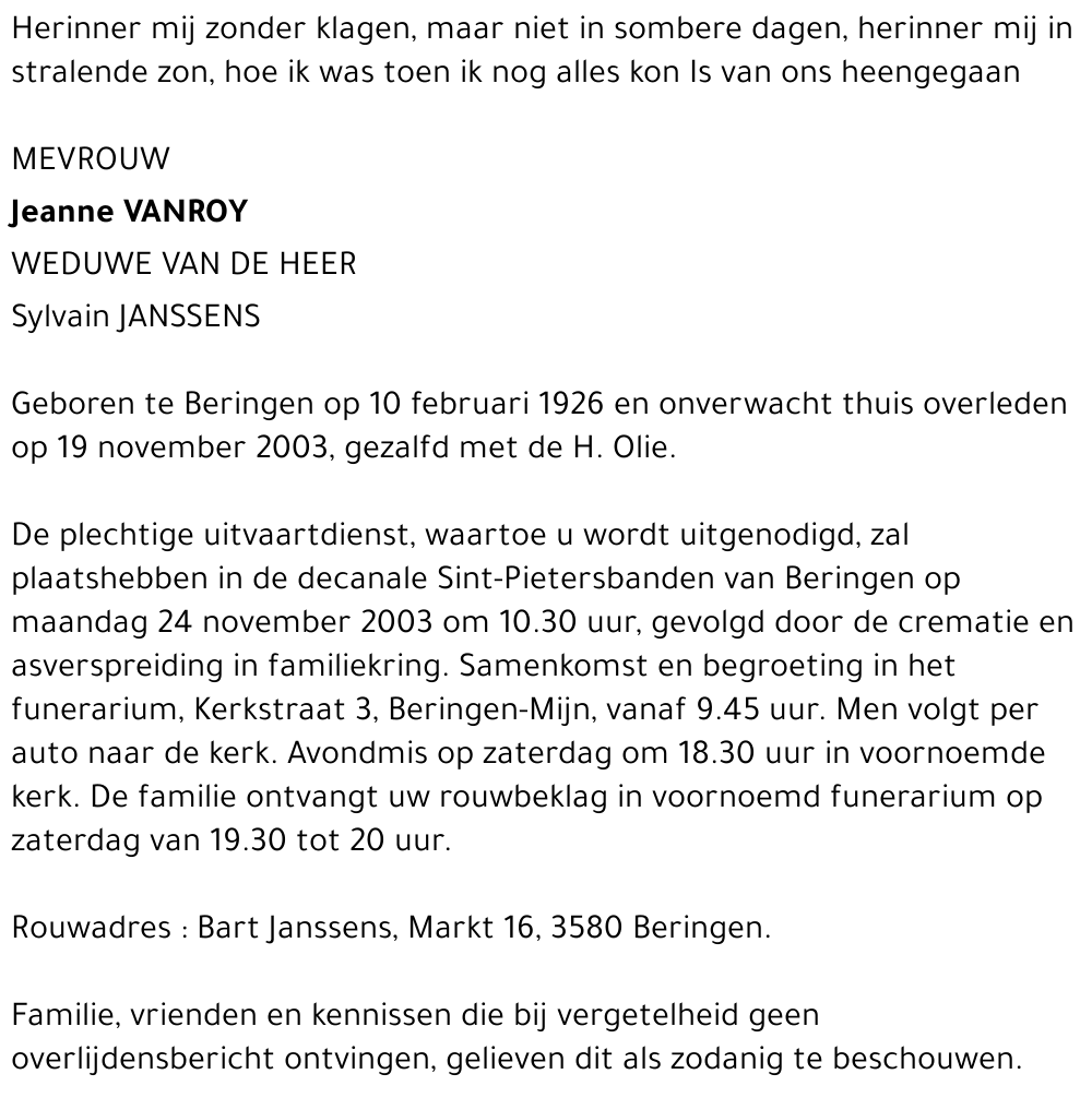Jeanne Vanroy