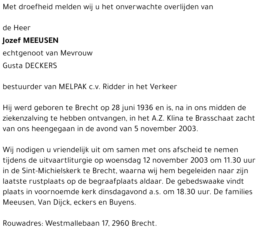 JOZEF MEEUSEN
