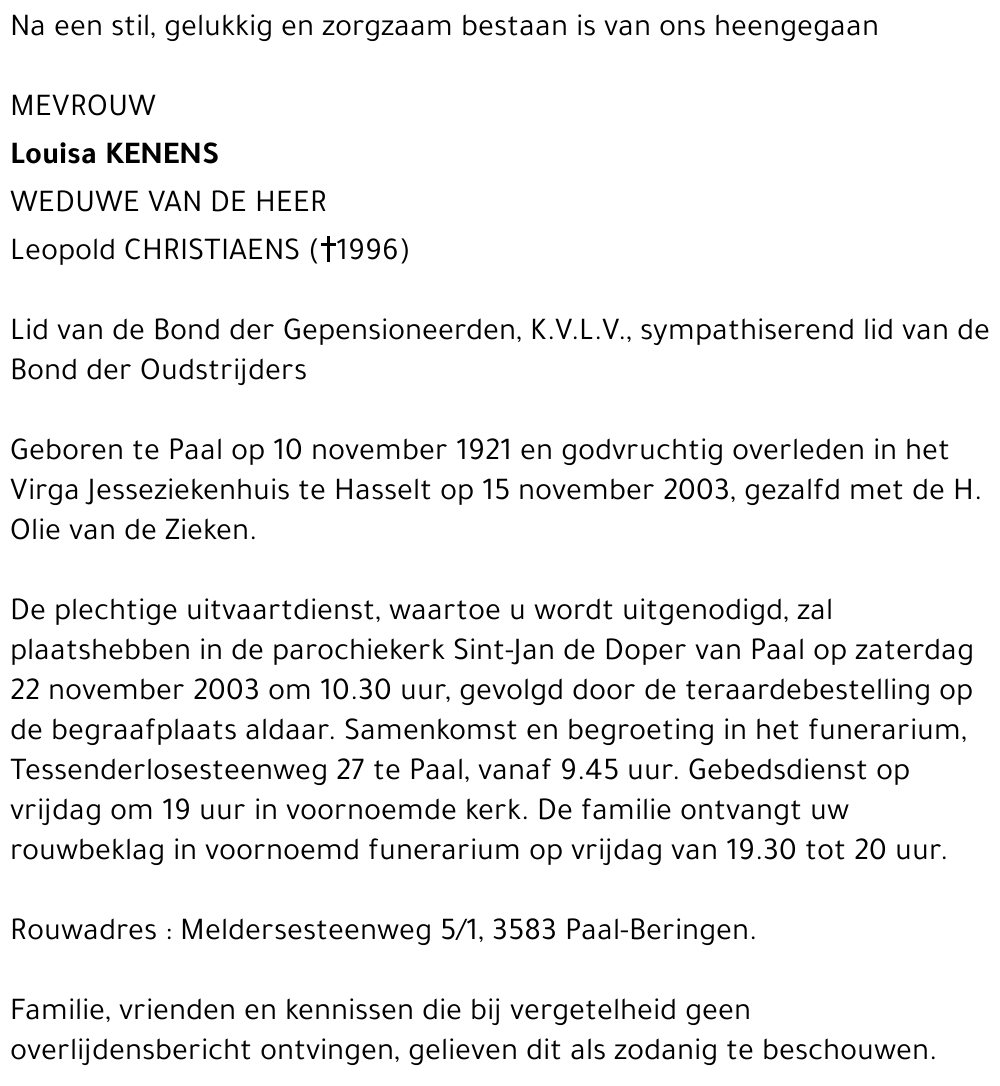 Louisa Kenens