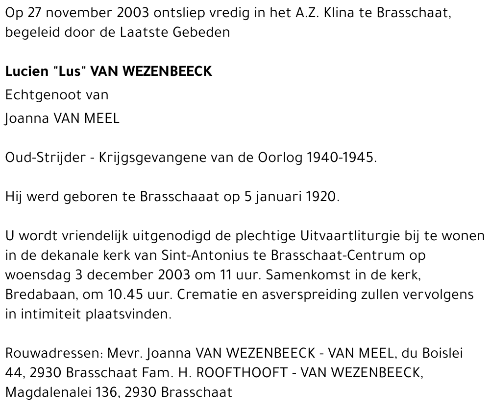 Lucien Van Wezenbeeck