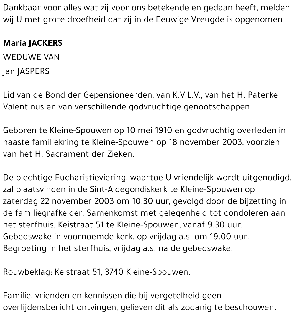 Maria Jackers