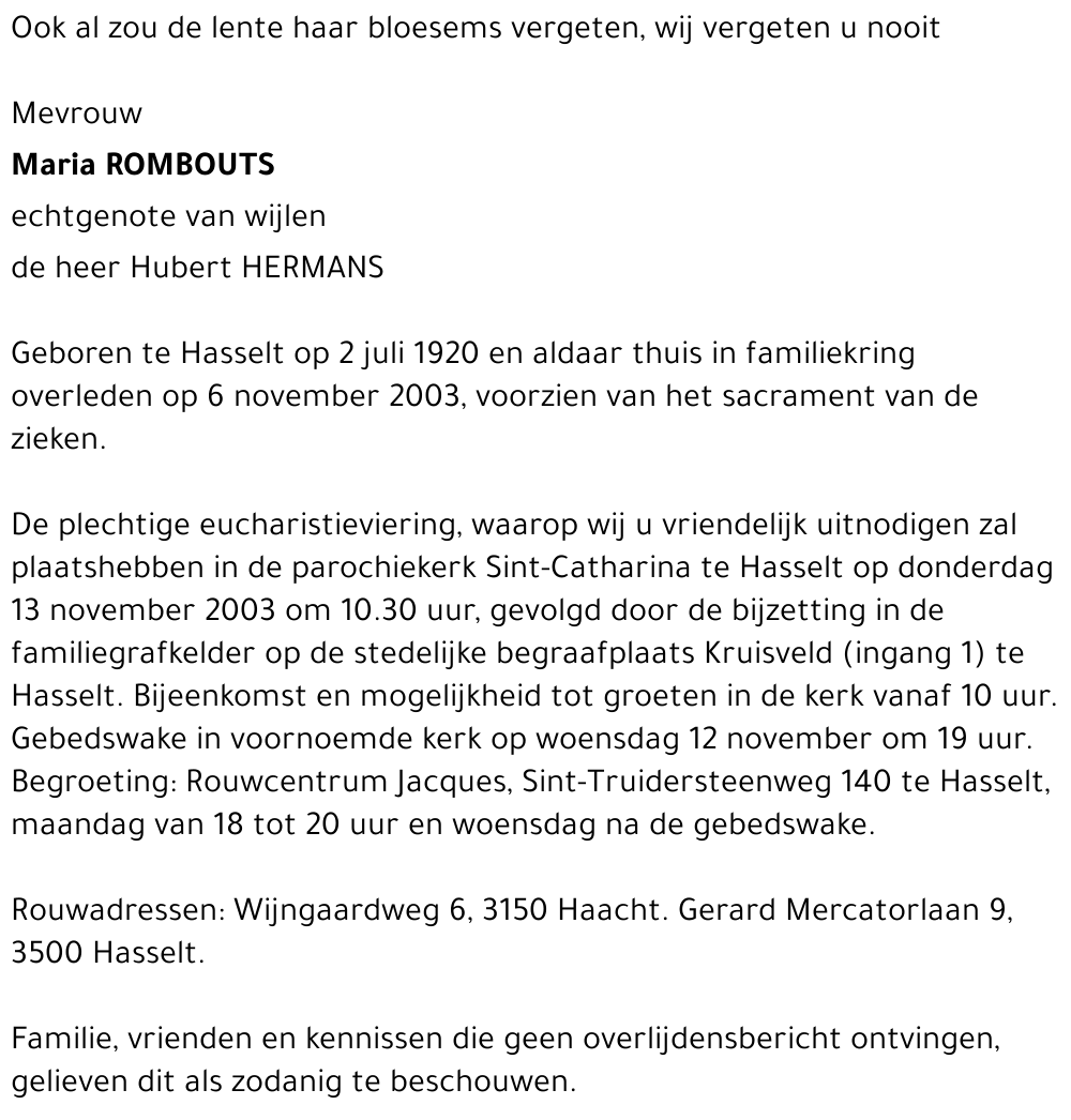 Maria Rombouts