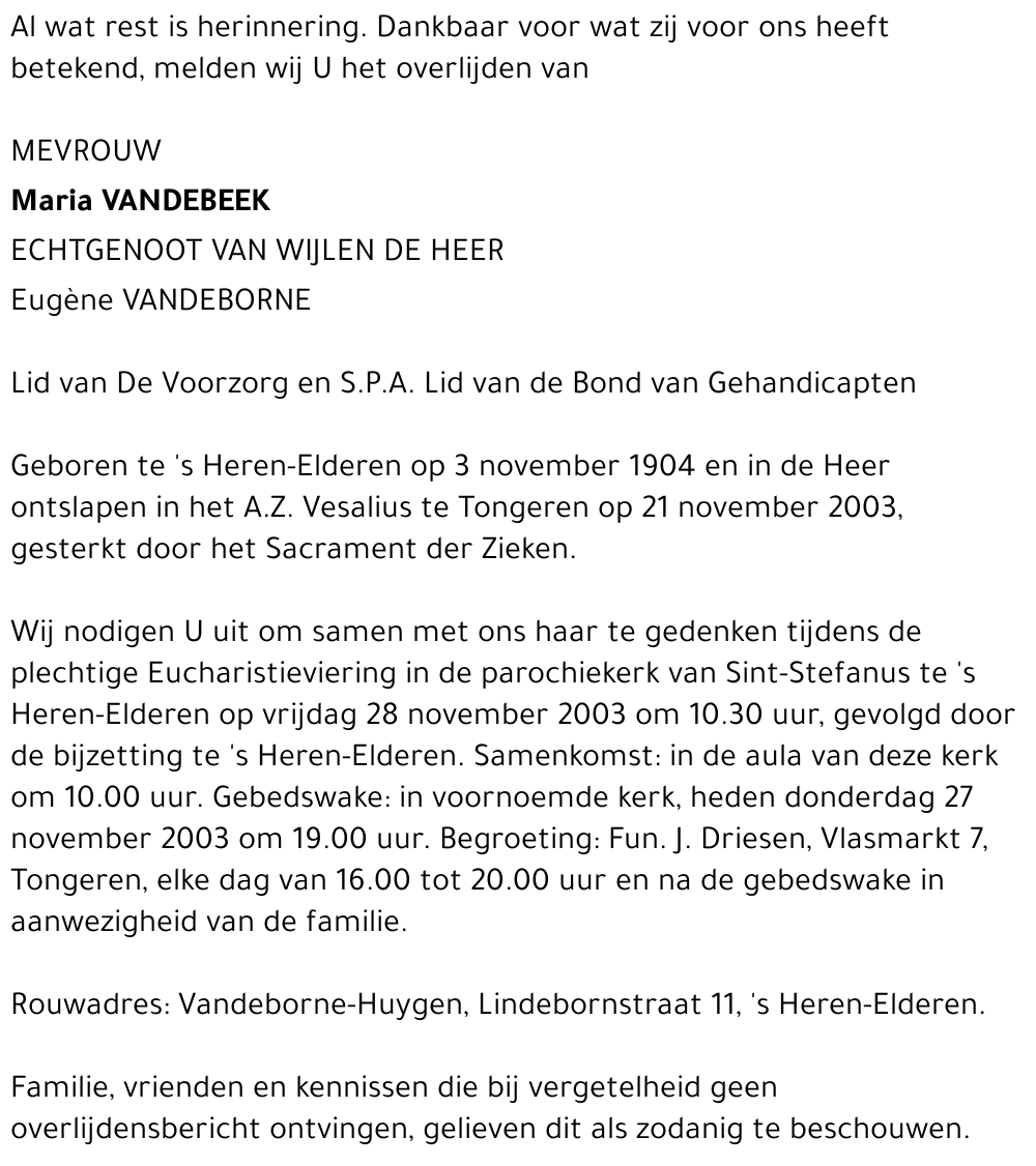Maria Vandebeek