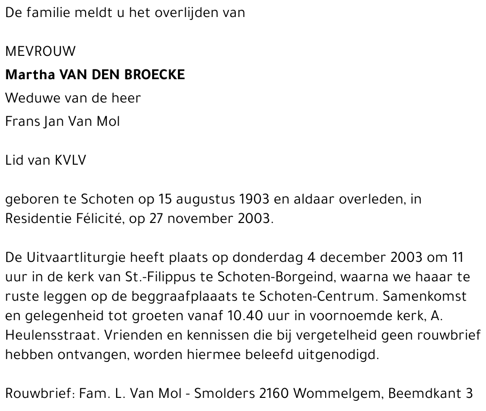 Martha van den Broecke