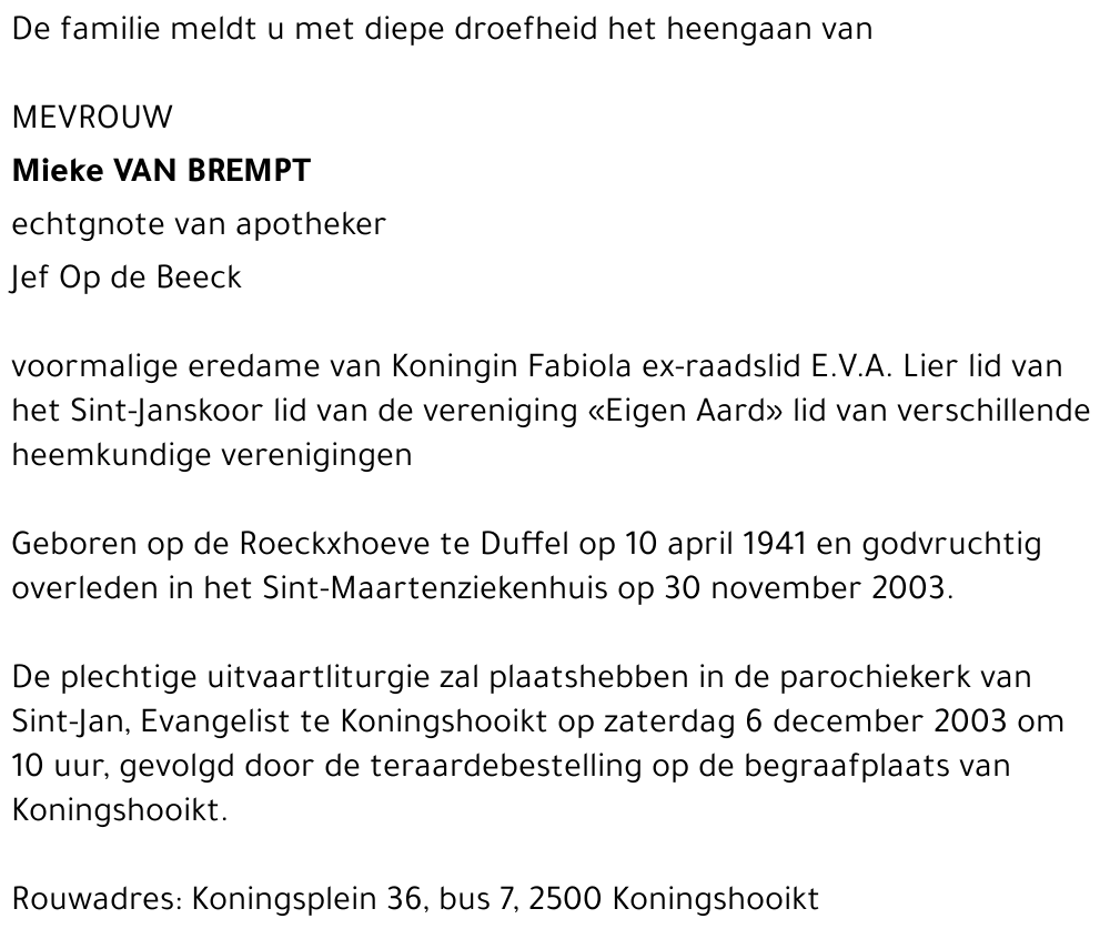 Mieke Van Brempt