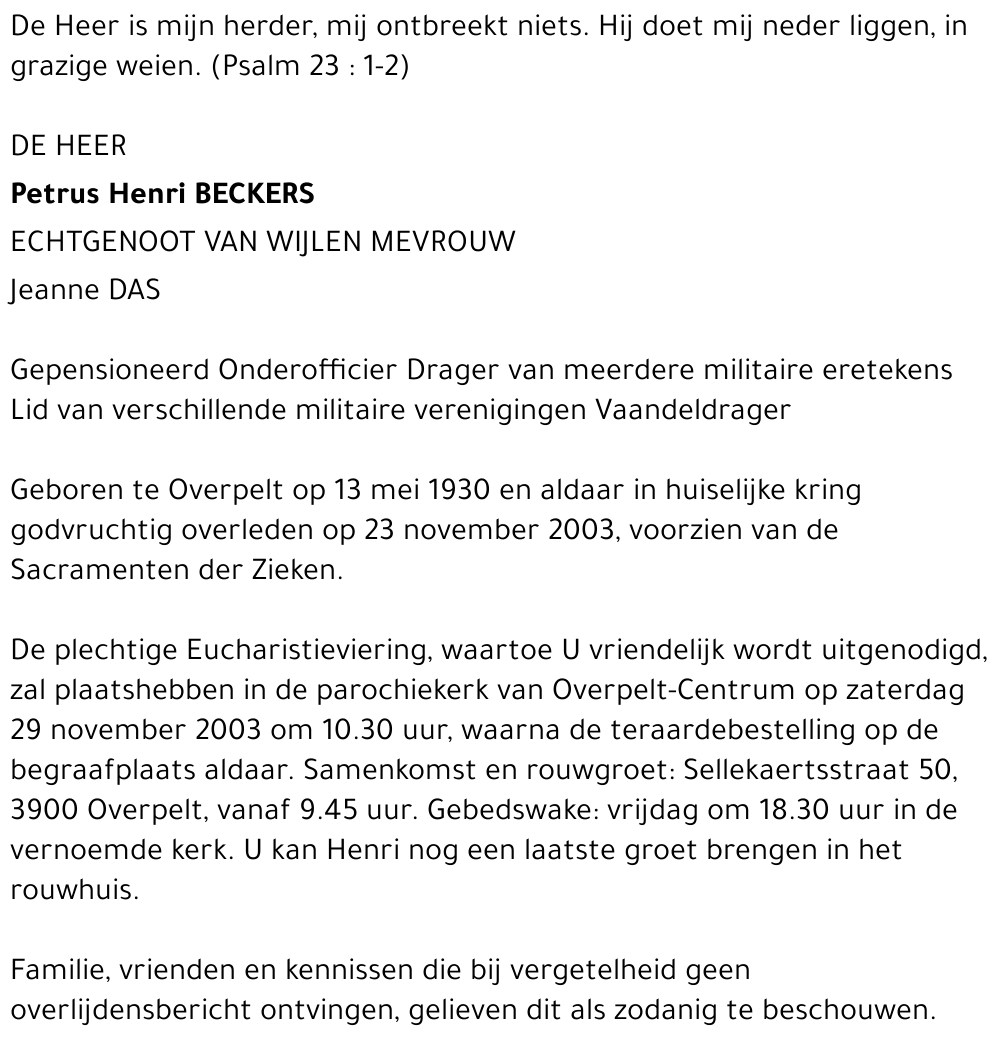 Petrus Henri Beckers
