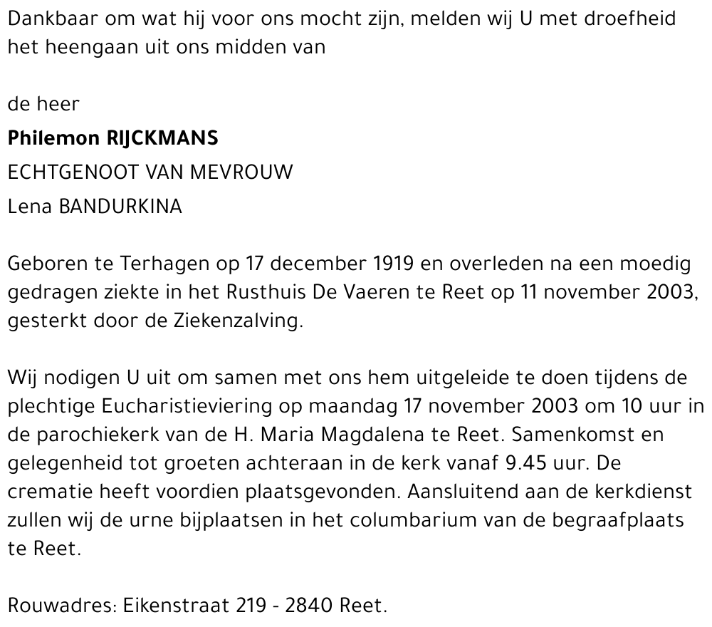 PHILEMON RIJCKMANS