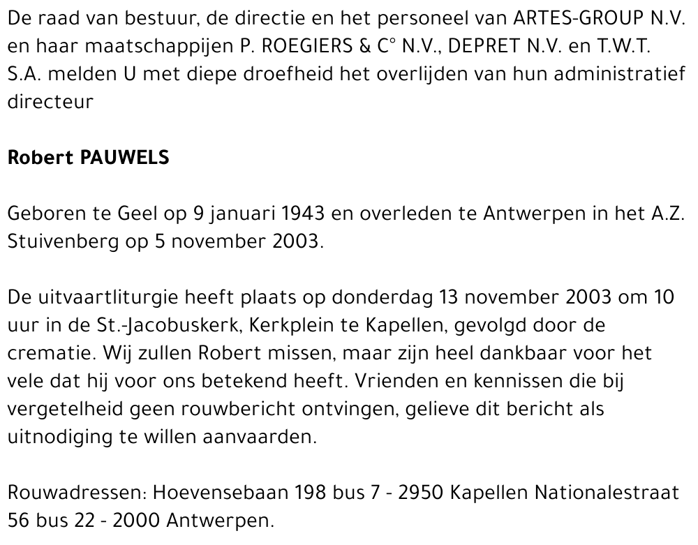 ROBERT PAUWELS