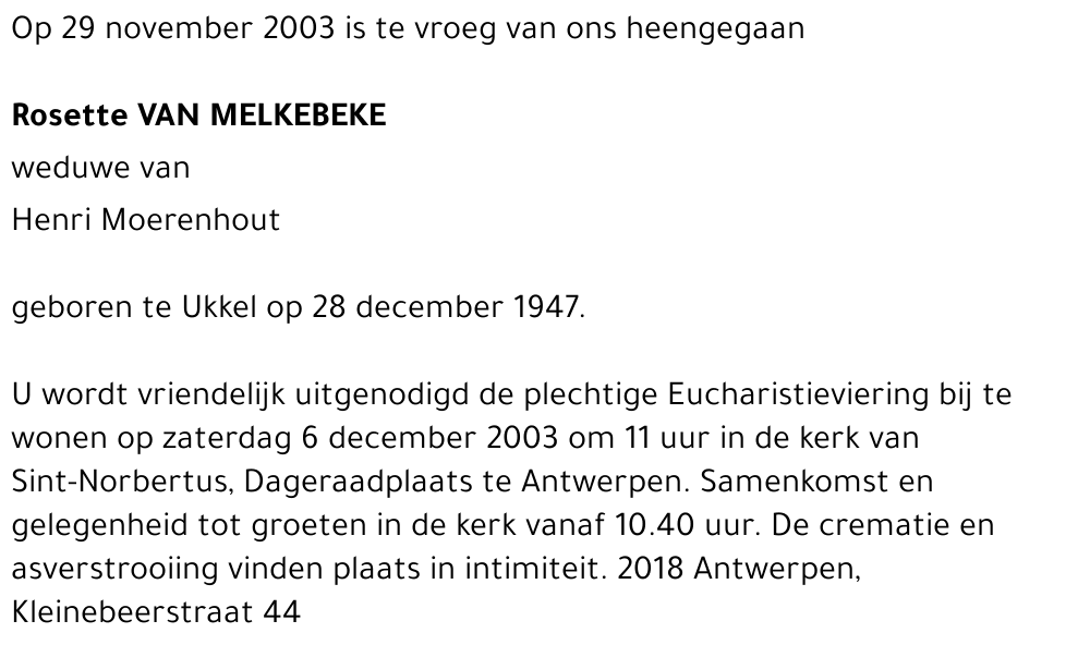 Rosette VAN MELKEBEKE