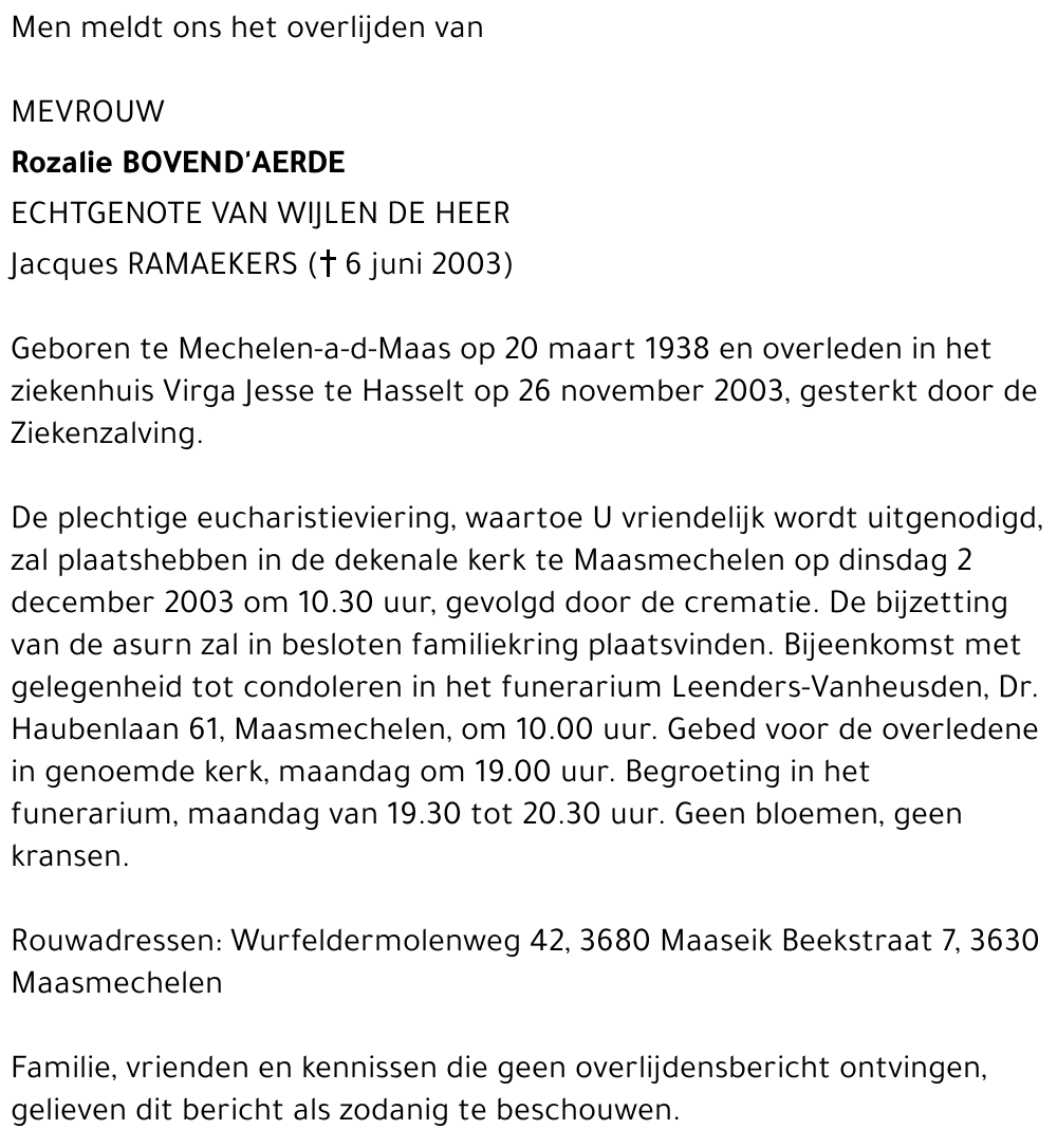 Rozalie Bovend'aerde