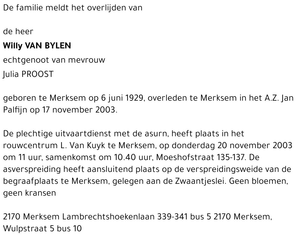 Willy VAN BYLEN