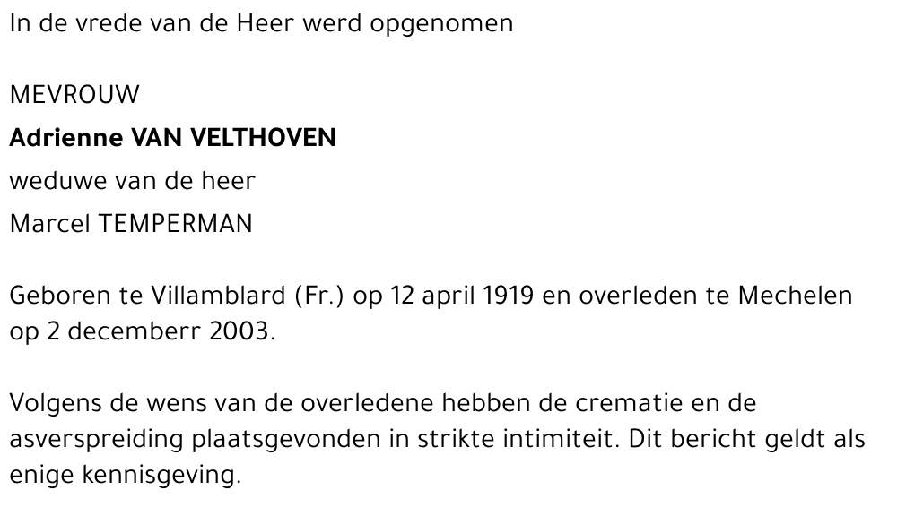 ADRIENNE VAN VELTHOVEN