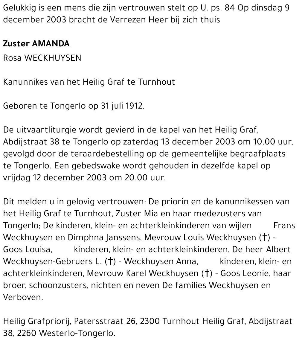 AMANDA (ROSA WEEKHUYSEN)