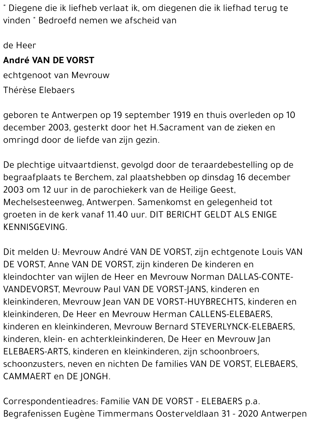 André Van de Vorst