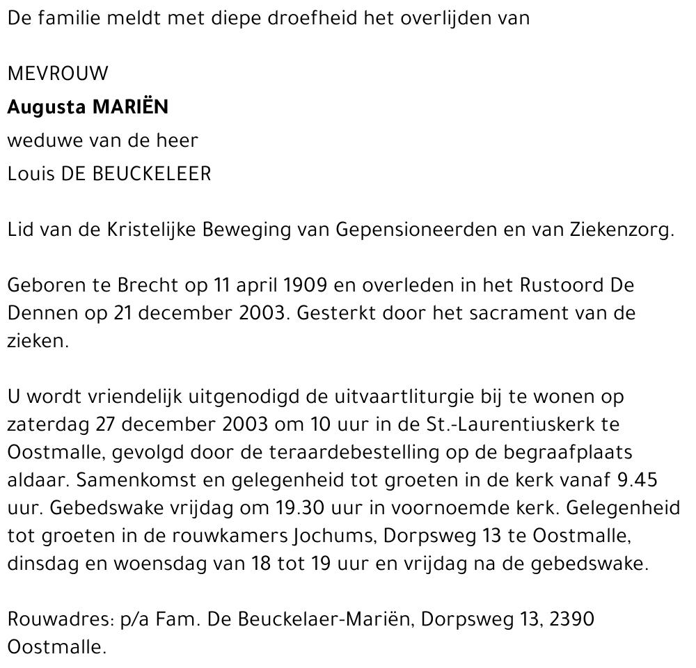 AUGUSTA MARIËN