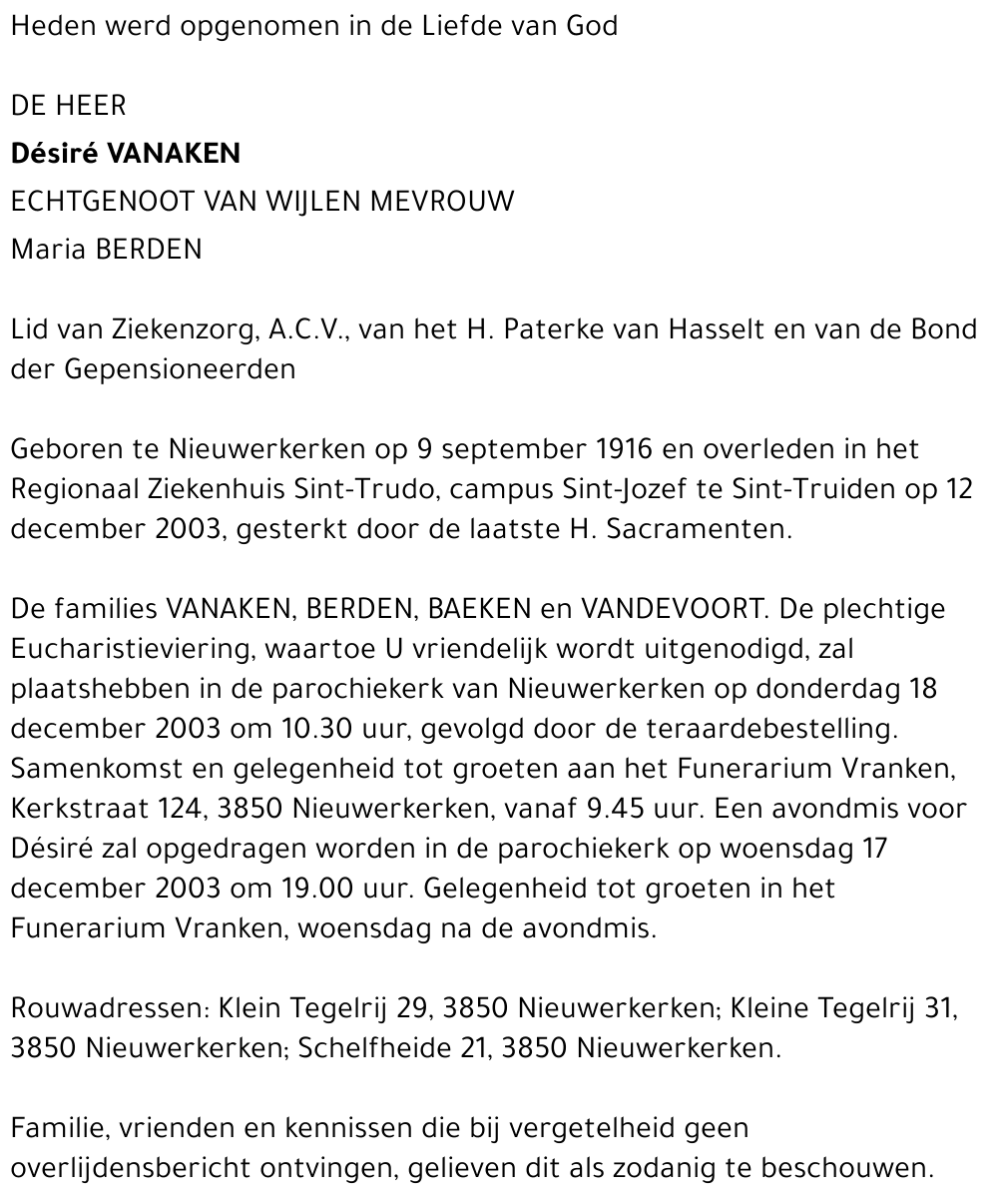 Désiré Vanaken