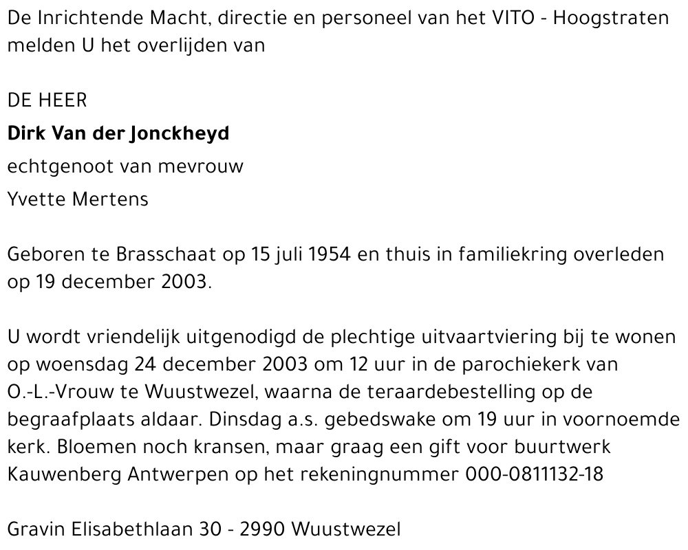 Dirk Van der Jonckheyd