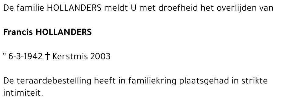 Francis Hollanders