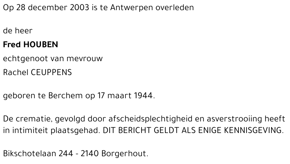 Fred HOUBEN
