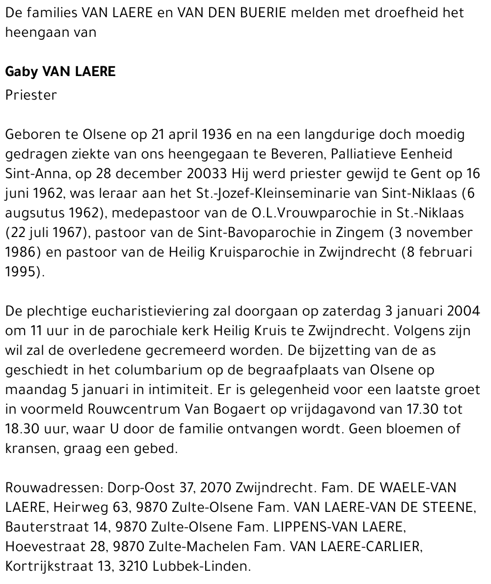GABY VAN LAERE