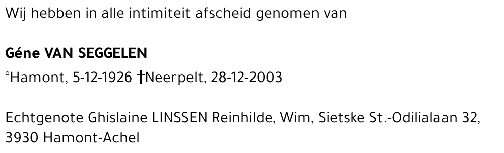 Géne Van Seggelen