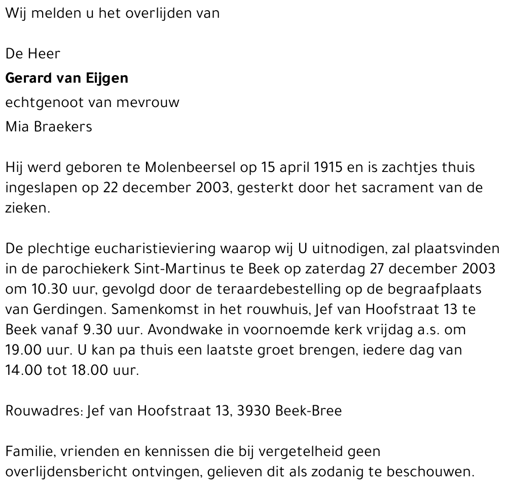 Gerardus van Eijgen