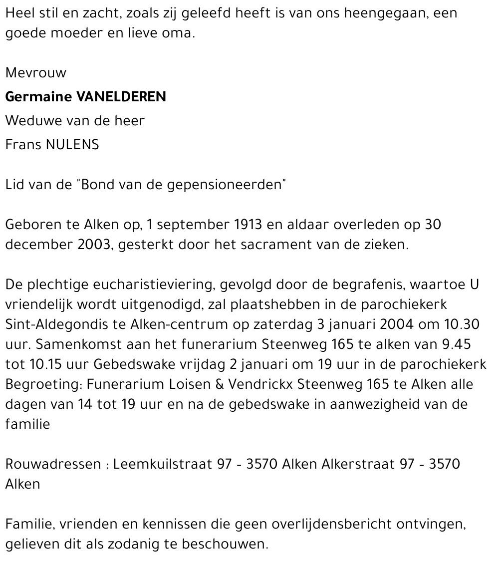 Germaine VANELDEREN