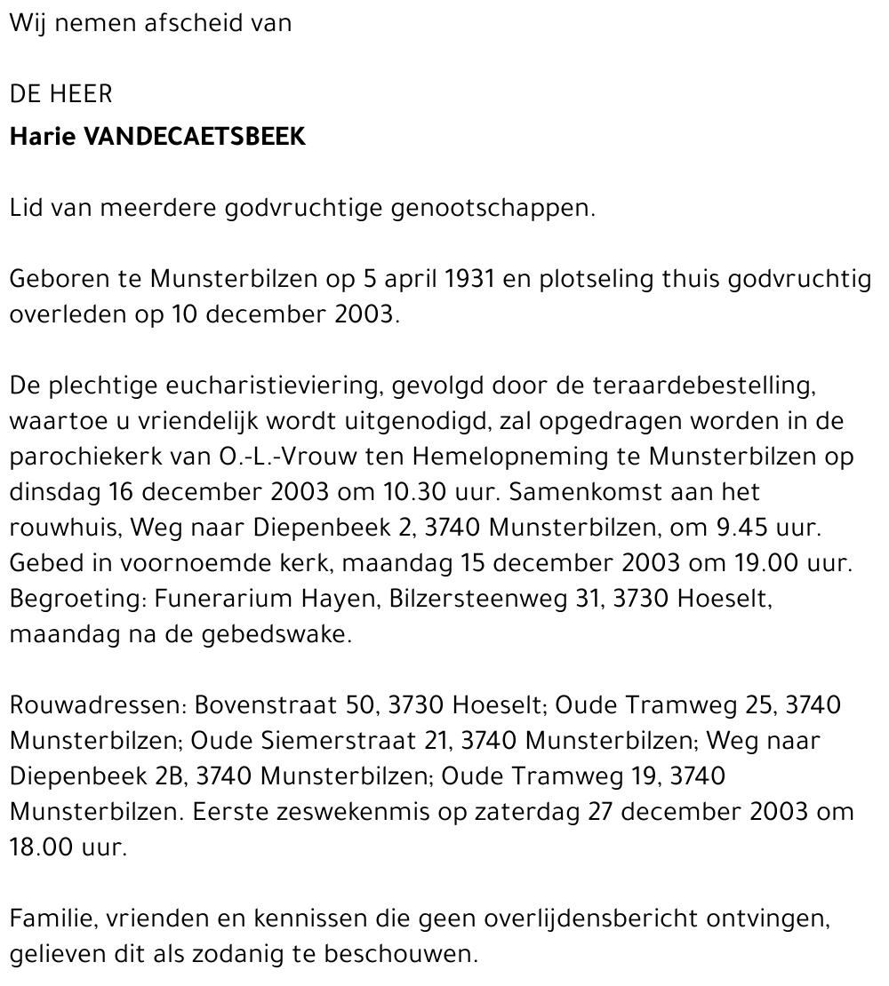 Harie Vandecaetsbeek