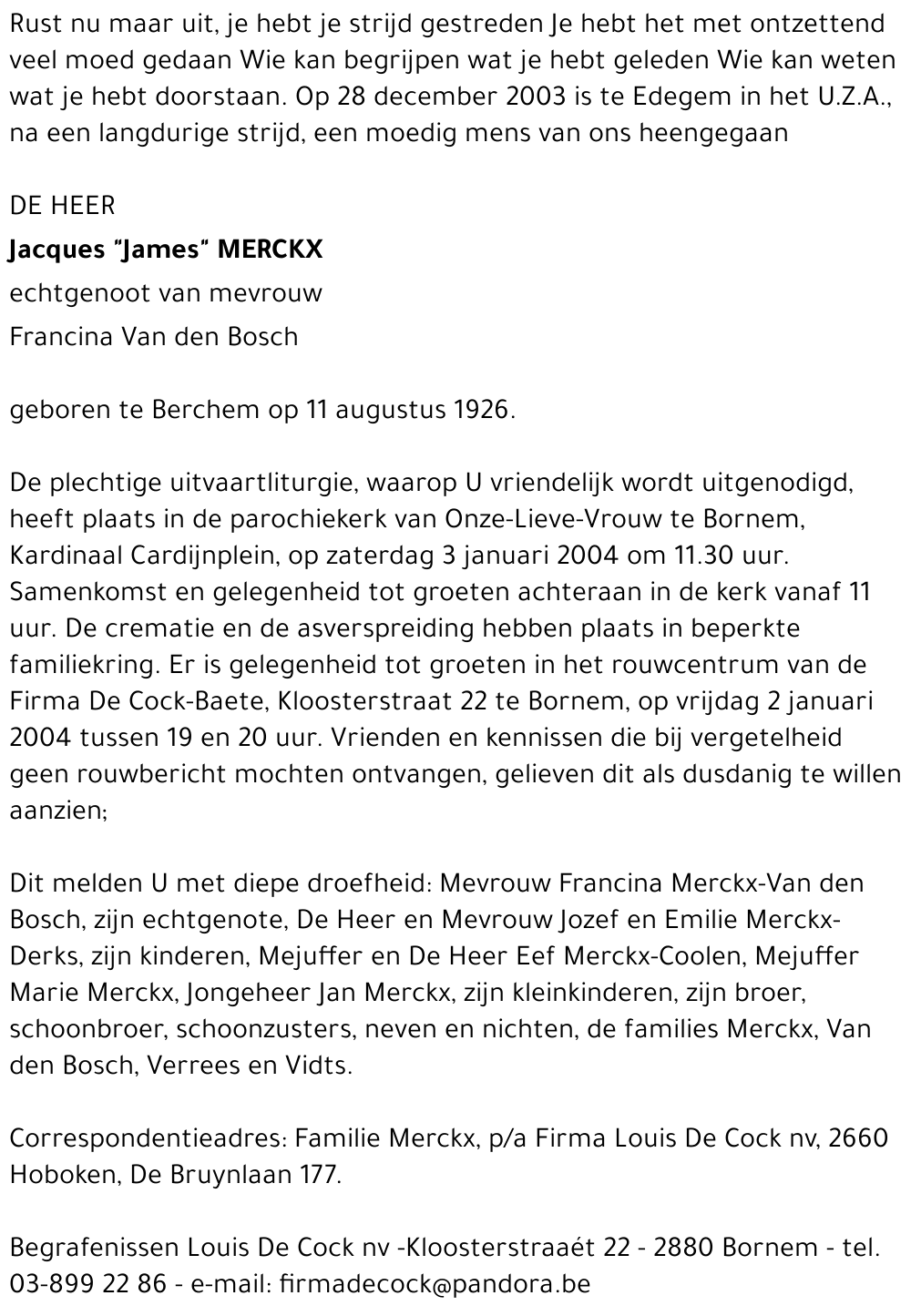 JACQUES MERCKX