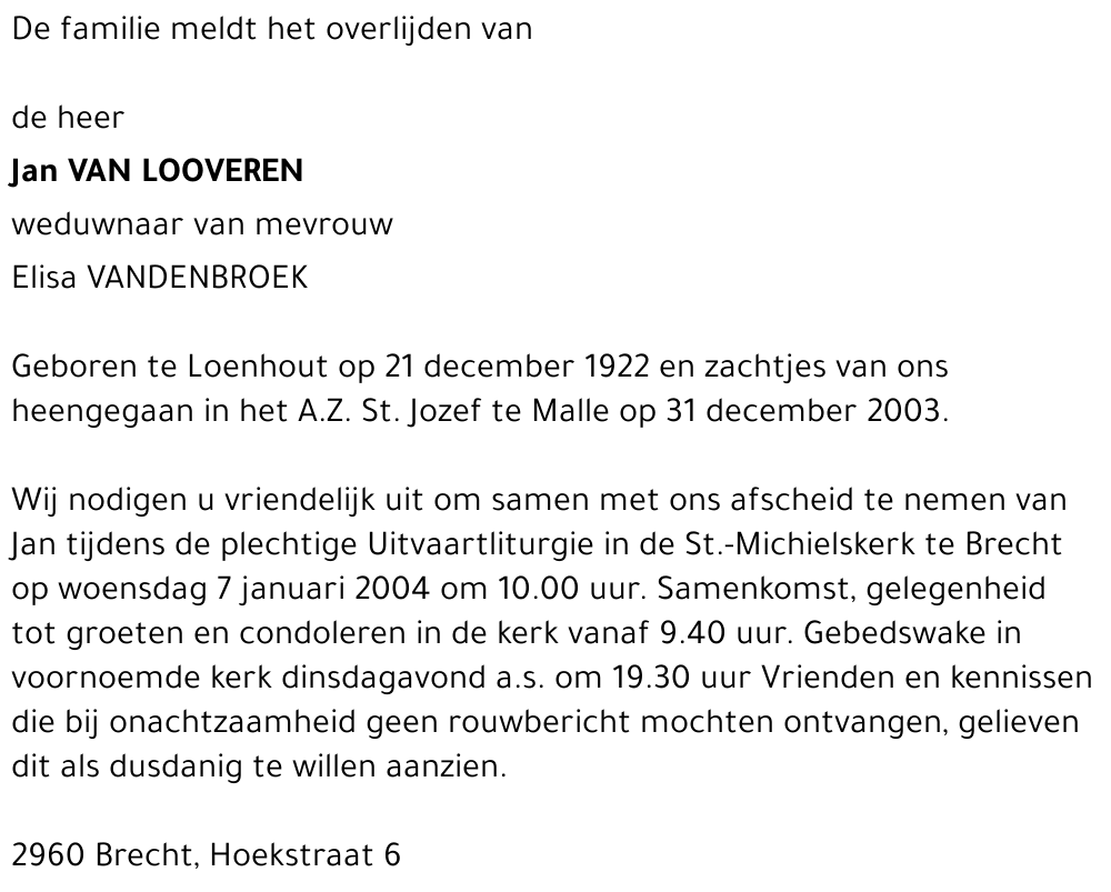 Jan Van Looveren