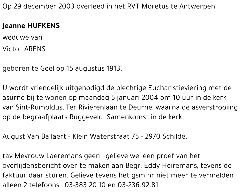 Jeanne HUFKENS
