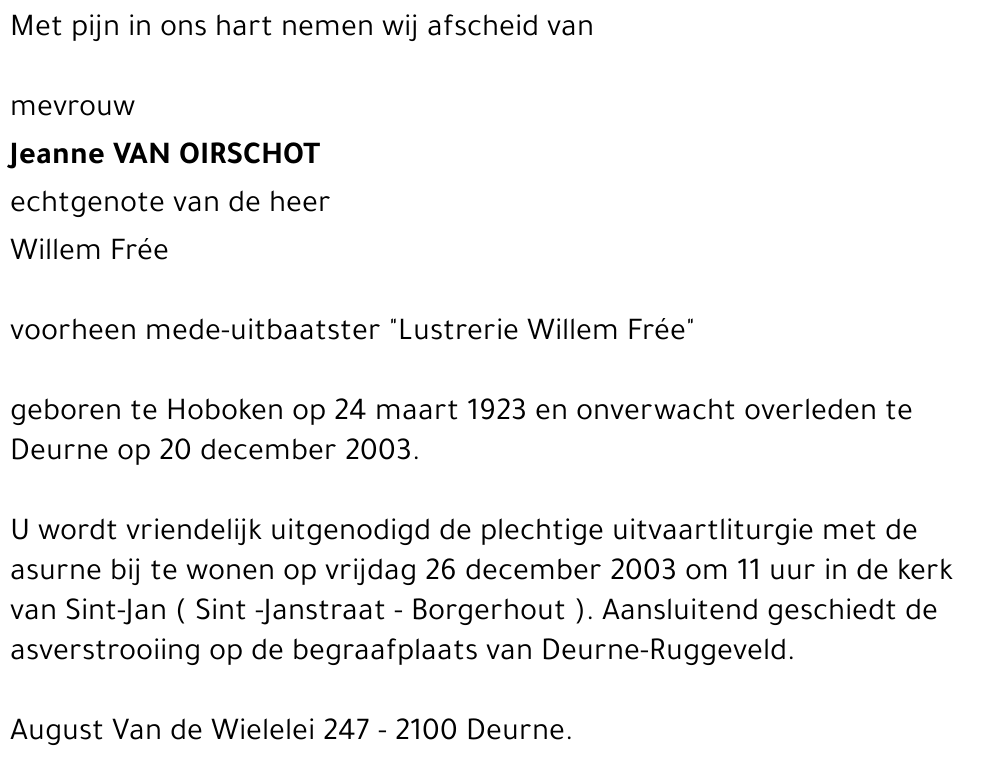 Jeanne VAN OIRSCHOT
