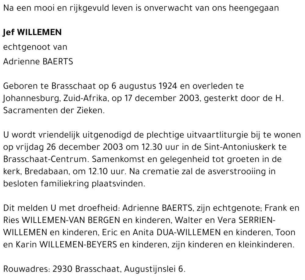 JEF WILLEMEN