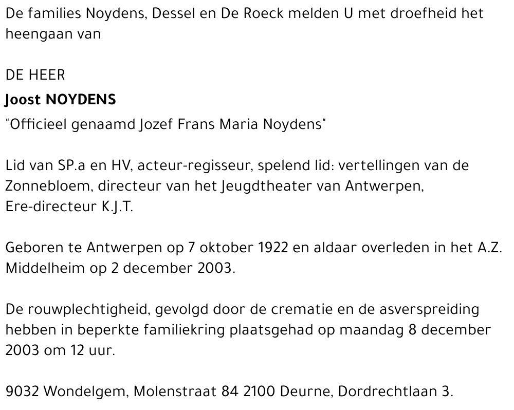JOOST NOYDENS
