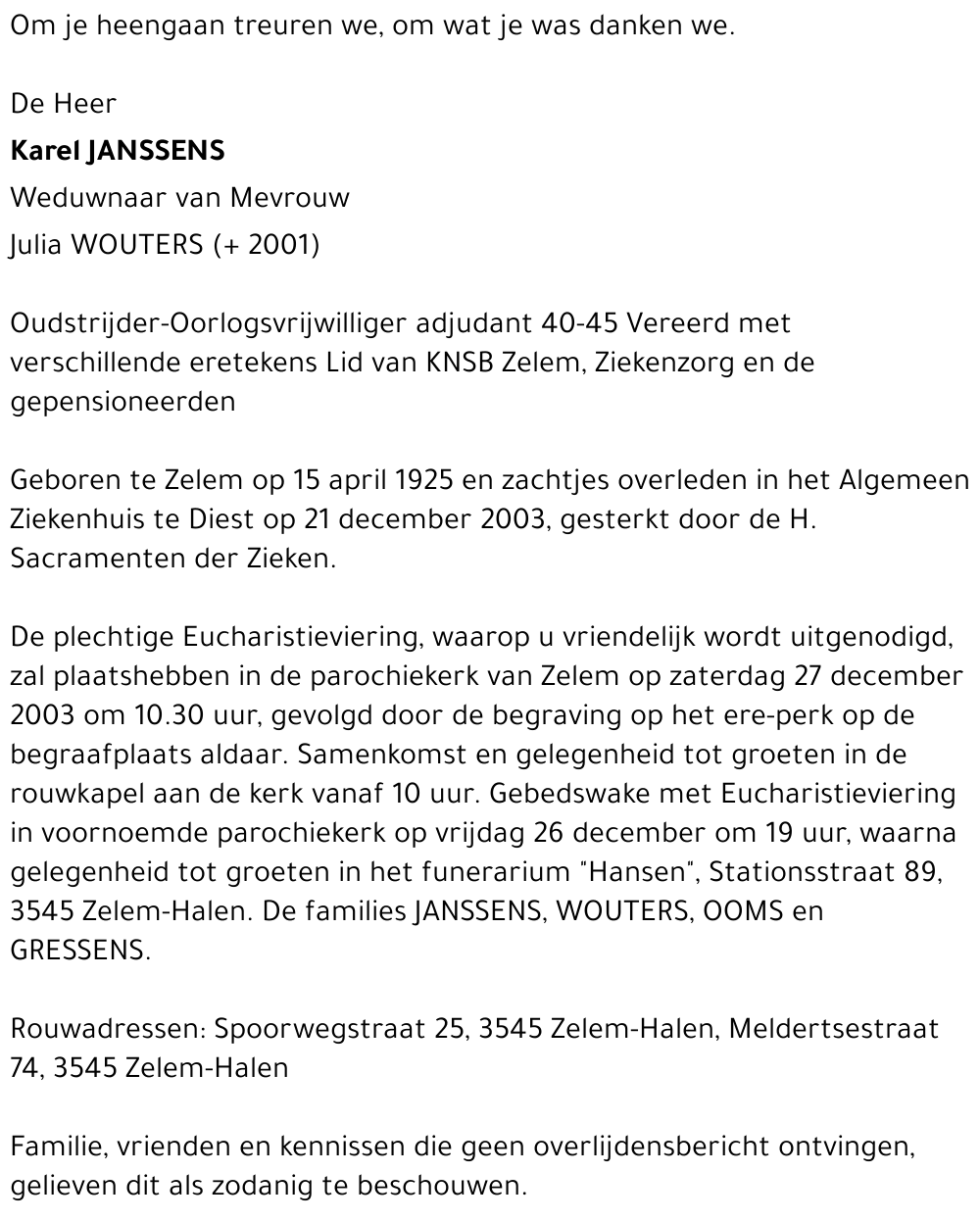 Karel JANSSENS