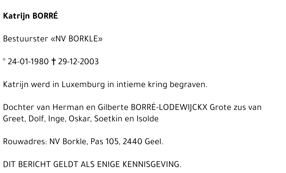 KATRIJN BORRÉ