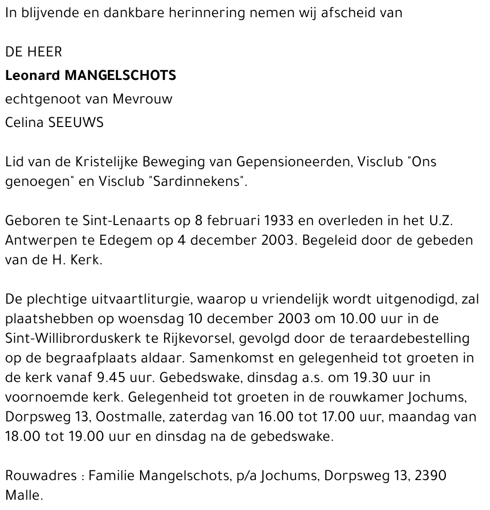 Leonard Mangelschots