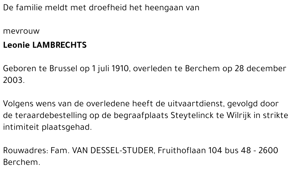 LEONIE LAMBRECHTS