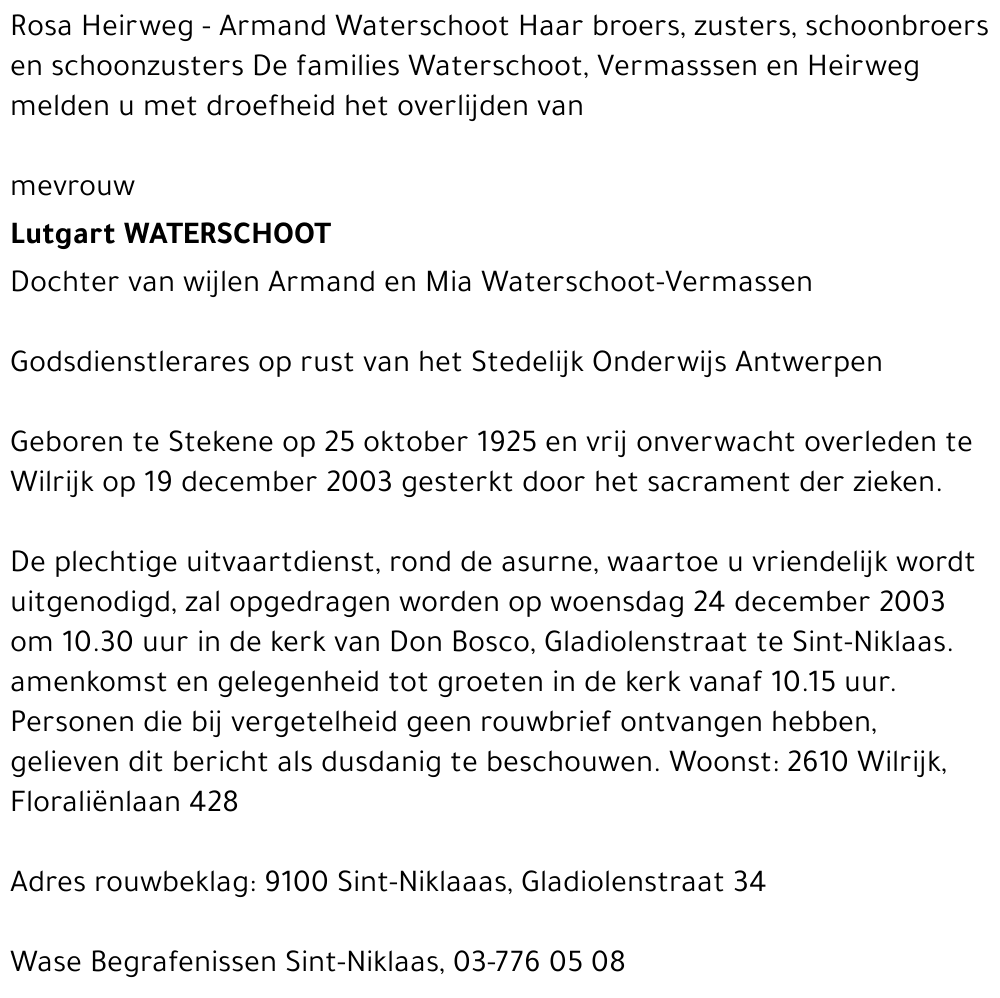 LUTGART WATERSCHOOT