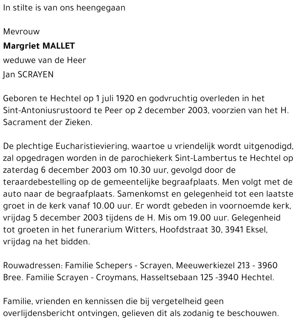 Margriet MALLET